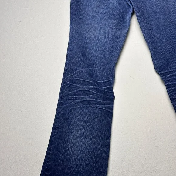 Y2K Mek Denim Jean Pant Women 30x34 Moscow Slim Boot Flared Distressed Blue - Picture 15 of 15